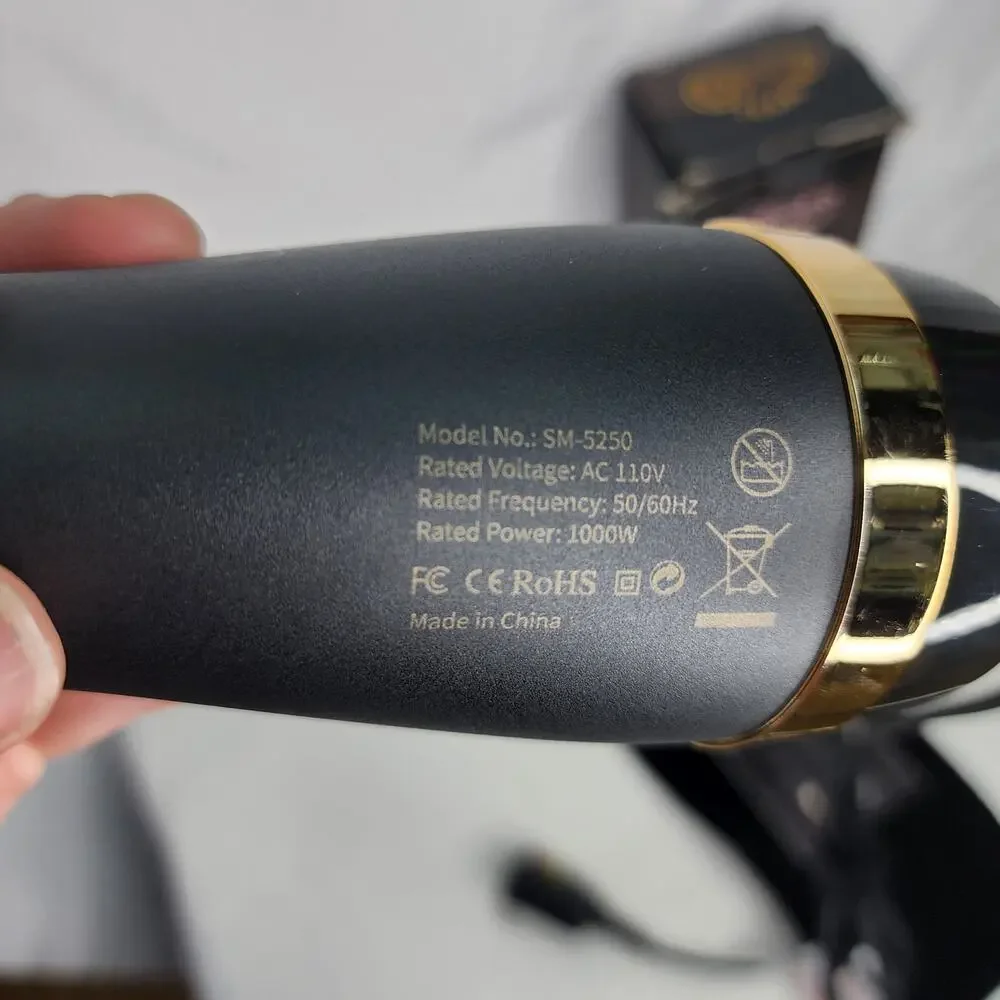 Blowout Hair Dryer Brush, Black Gold Dryer and Volumizer Oval Shape